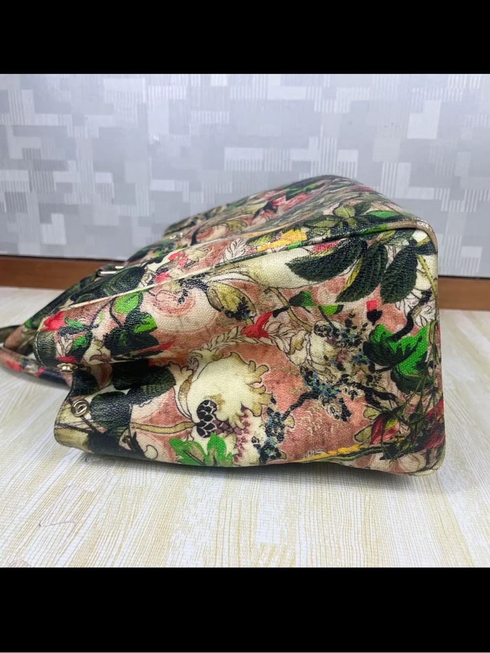 Rare Vivienne Westwood Floral Print Leather Structured Tote Bag - Picture 4 of 11
